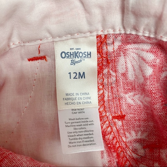 OshKosh B’Gosh Bandanna Shortalls, 12 M - Picture 3 of 3